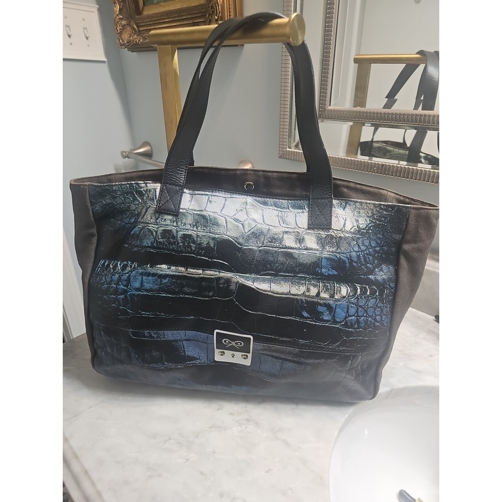 Anya Hindmarch Tote Bag Handbag Canvas Brown From London The Carker